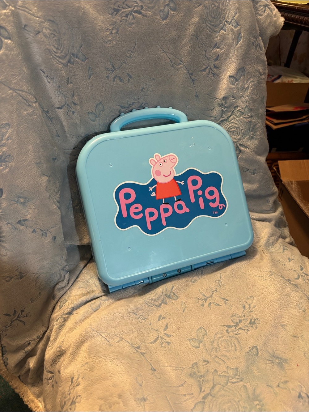 Peppa Pig Blue Alphabet Case Kids Toy Travel Carrying Case